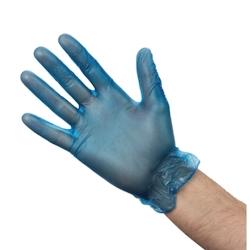 Vogue Gants alimentaires en vinyle poudré Hygiplas bleus L (Lot de 100) - UNCB254-L_0