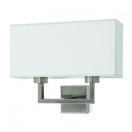 Applique intérieure GINA - Abat-jour rectangle en coton blanc ou crème - Structure acier - Ampoule E27 à prévoir_0