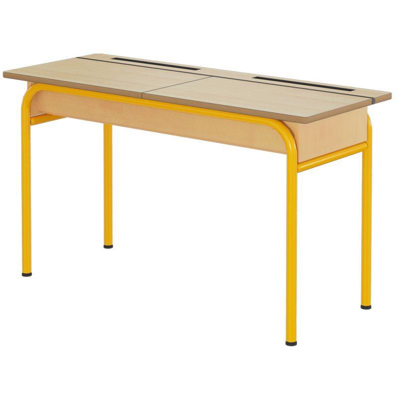 Bureau d'écolier biplace 130x50 cm - Plateau MDF stratifié - 3 tailles disponibles_0