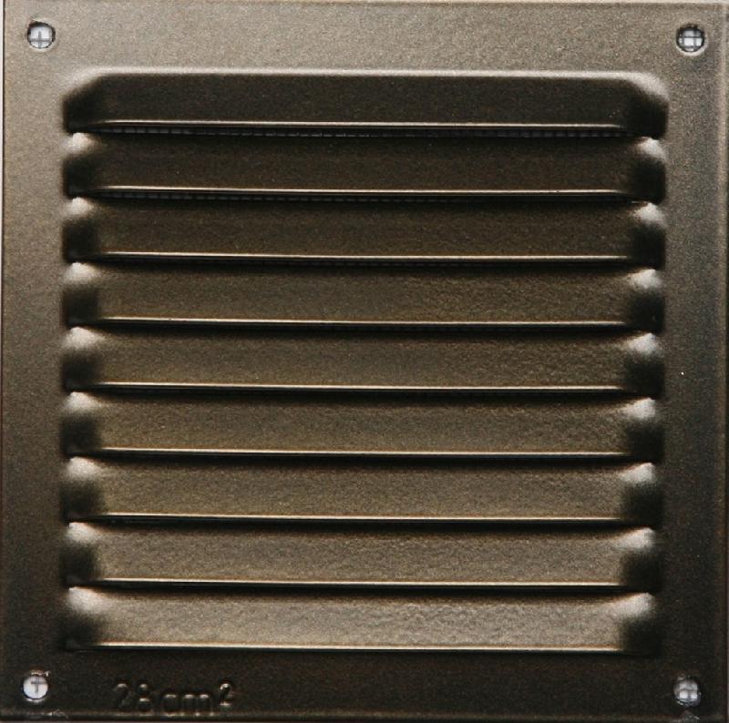 Grille d'aération aluminium laqué - 10 x 10 cm - usage intérieur/extérieur avec moustiquaire_0