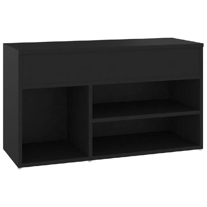 Helloshop26 - Banc à chaussures bottes commode étagère meuble entrée rangement 80 x 30 x 45 cm bois d'ingénierie noir 02_0022996 - noir Bois mass_0
