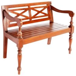 Helloshop26 - Banc banquette batavia 98 x 50 x 82 cm bois d'acajou massif marron foncé 02_0010924 - 3000600347762_0
