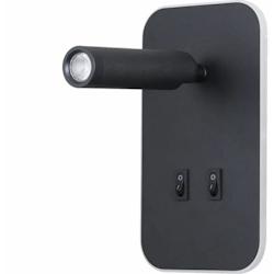 Papuq Applique de lecture LED double allumage, noir mat, 3+8W, 3000K - noir acier 8436613830949_0