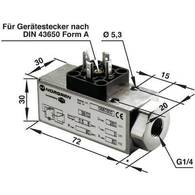 PRESSOSTAT PNEUMATIQUE NORGREN 0880300 G1/4 0.5 À 8 BAR 1 INVERSEUR (RT) 1 PC(S)