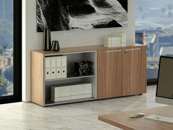 Ensemble d'armoire de direction Exmob - portes battantes avec serrure - 163x43x81 cm_0