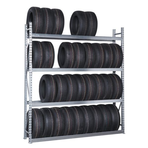 Rayonnage pour stockage de pneus - semi-lourd avec longerons biseautés - disponible en plusieurs dimensions_0