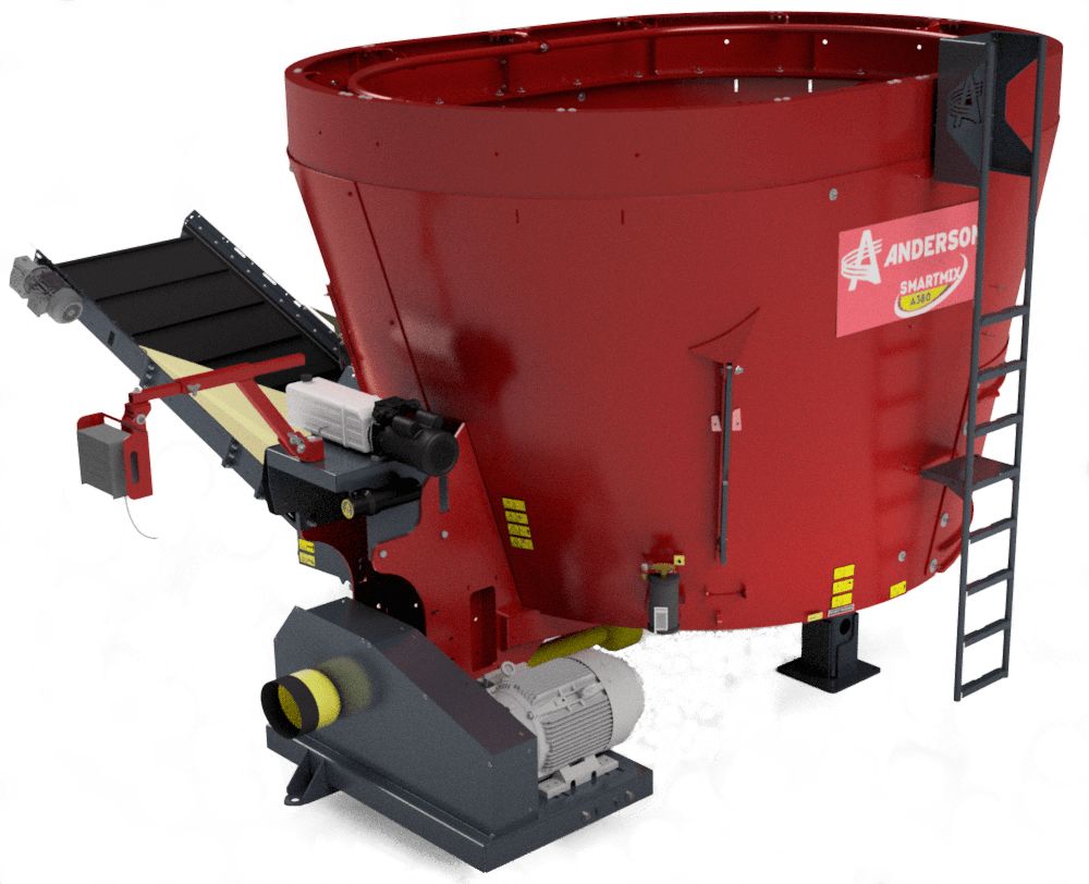 Mélangeuse agricole stationnaire S380ST - Anderson - capacité 10,8 m3 - déchargement par trappe avant droite_0