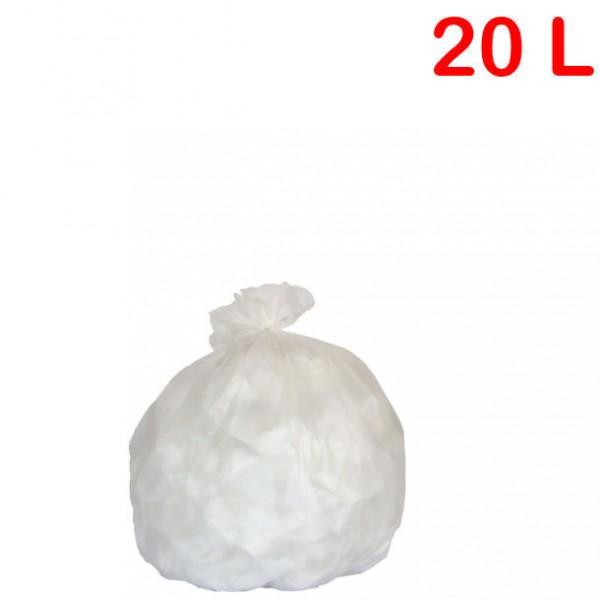 Sac poubelle - déchets légers pour sanitaire 20L Blanc_0