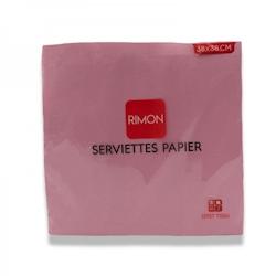 Serviette micropointe 2 plis 38x38cm Rose par 1440 - rose papier 3760323715551_0