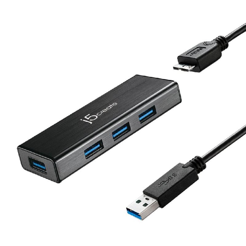 USB 3.0 4-PORT MINI HUB DE J5CREATE | ADAPTATEUR PORTABLE USB 3.0/2.0_0