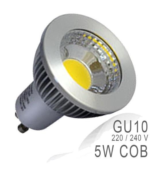 AMPOULE LED GU10 5W COB DIMMABLE (ÉQUIVALENCE 50W) BLANC NEUTRE 4000°K - VISION-EL