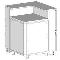 Angle neutre fermé 90° avec tablette de service - CB90X - vitres trempées, design épuré et personnalisable_0