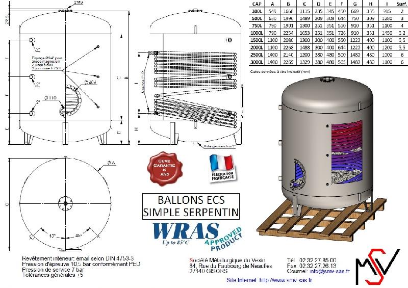 Ballon ECS à échangeur émaillé – Cuve acier 300 à 3 000 L – Anti-légionellose et haute résistance_0