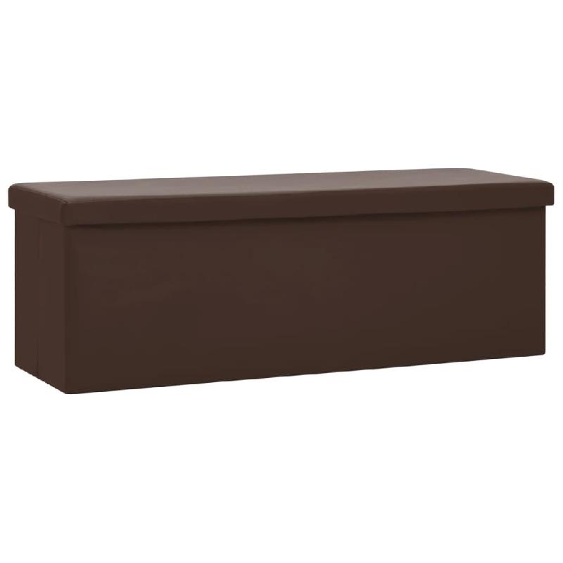 Banc banquette de rangement pliable - PVC marron - 110 x 38 x 38 cm - Réf. 02_0010841_0