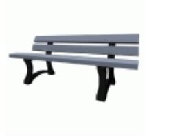 Banc public en plastique recyclé et fonte - 5 lattes en plastique recyclé renforcé - SIGMA_0