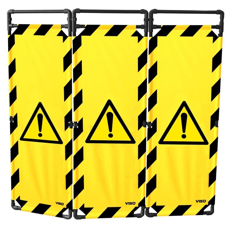 Barrière d'intervention - 3 panneaux - 1800 / PVC / Danger_0