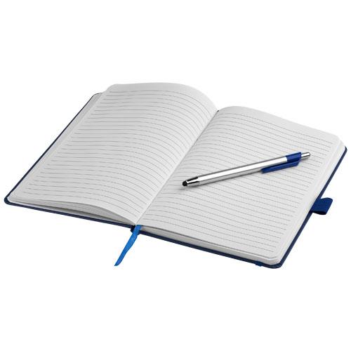 Carnet de notes A5 avec stylet - Stylo bille Crown 10685201 - relié avec fermeture élastique et 80 pages lignées_0