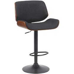 CLP Tabouret de bar Beverley Tissu Noyer / Noir - marron textile 326446_0
