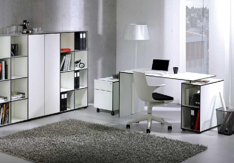 COCO / BUREAU DESIGN 180 X 70 CM AVEC CAISSON OUVERT BLANC_0