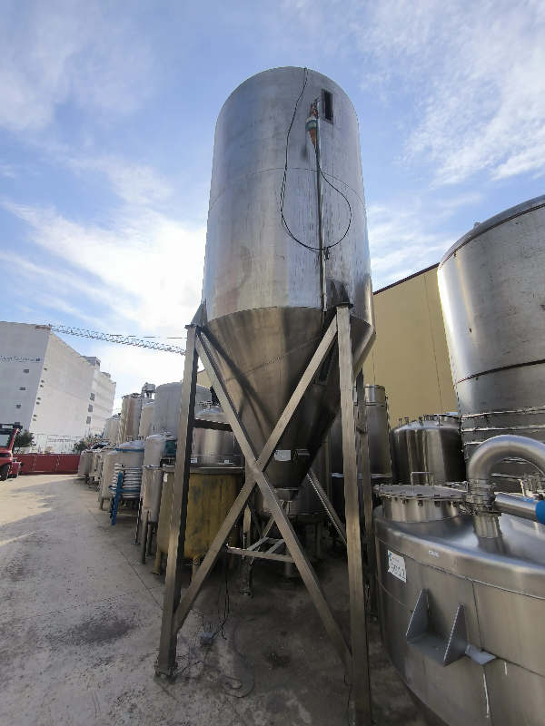 Cuve verticale pour solides en acier inoxydable 11 000 litres avec cellules de charge - référence                        :                         c14116_0