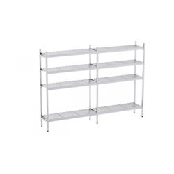 Distform Rayonnage en Acier Inoxydable Linéaires Clayettes Perforées 3090 à 3920 mm 4 Niv P400 Acier inoxydable 3920x400x - 641094465858_0