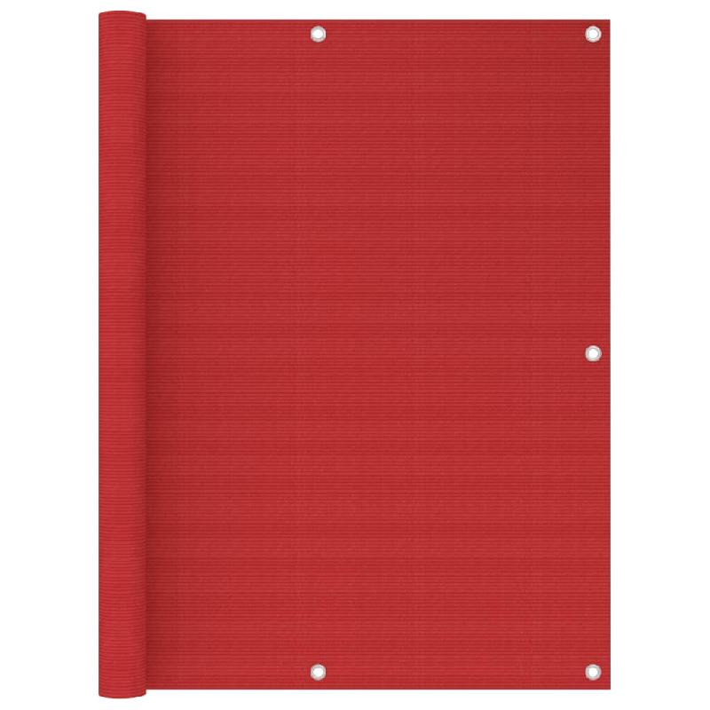 Écran de balcon brise-vue en PEHD rouge - Protection intimité 120 x 300 cm - Résistant UV et moisissures_0