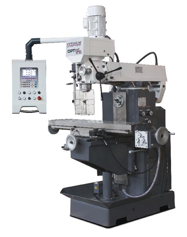 Fraiseuse universelle X 750 mm Y 230 mm Z 360 mm broche horizontale verticale avance de perçage ISO40 Optimill MT60_0
