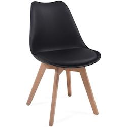 Helloshop26 - Lot de 4 chaises de salle à manger scandinaves assise rembourré pieds en bois hêtre rétro chaise pour salon chambre 01_0000722 - 300_0