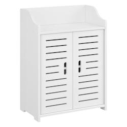 Helloshop26 - Meuble de salle de bain design avec étagères meuble de rangement à 2 portes bois composite 62 cm blanc 03_0005832 - 3000687899789_0