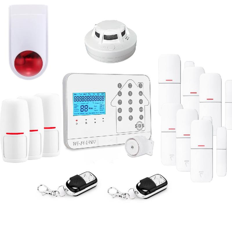 Kit alarme maison connectée sans fil WIFI - Box internet et GSM - Futura blanche Smart Life - Lifebox - KIT6 avec détecteurs et sirène extérieure_0