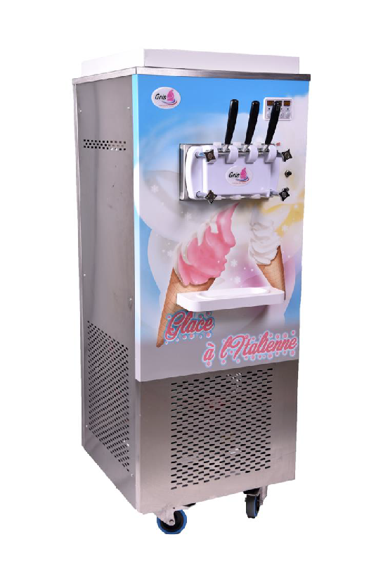 Machine à glace italienne soft sur roulettes 230V à 2 parfums + 1 mélange - Capacité des réservoirs 2 X 6 L - GRI-FC02_0