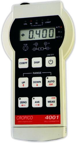 Milliohmmètre portatif numérique, 40mohm/10uohm à 4kohm/1ohm, 100ma max., 4 fils + te - CRODO4001_0