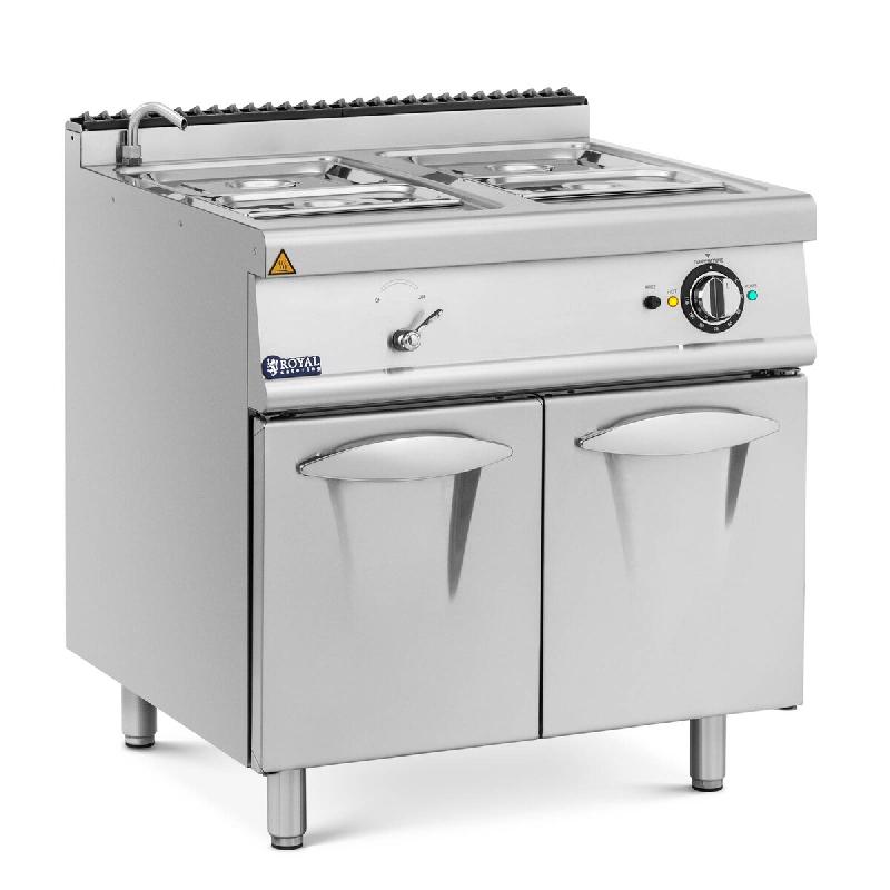 Royal Catering - Royal Catering Bain-marie 6 000 W 2 x GN 1/2 et 2 x GN 1/3 avec robinet et meuble bas (80 x 73 cm) - Chauffe plat électrique - inox_0