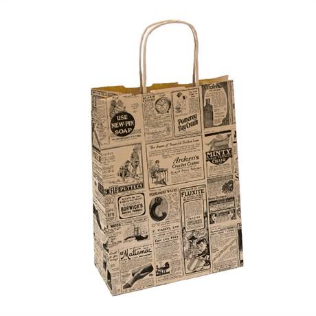 SAC CABAS AVEC ANSES TIMES 20+10X29 CM KRAFT NATUREL (VENDU PAR 250)