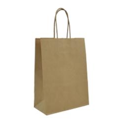 Sac papier poignées torsadées brun 18+8x24cm - 3760365400422_0