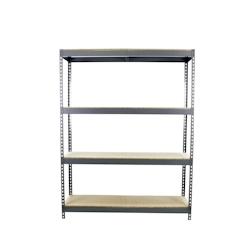 SimonRack Étagères Charge Lourde 2000x1500x450 mm, 4 Niveaux en Bois, 400 kg par Niveau, Structure Acier, Gris/Bois - Ecoforte - gris métal 8435104_0