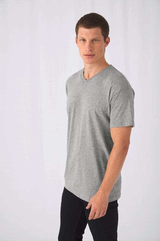 T-shirt col V Exact150 - Réf: CG153 - 100% coton pré-rétréci Ring-Spun - Marque: B&C_0