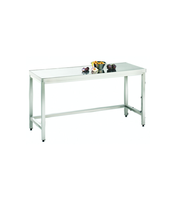 Table de travail 1000x700x850mm en acier inox 1.4301 - sans étagère ni dosseret_0