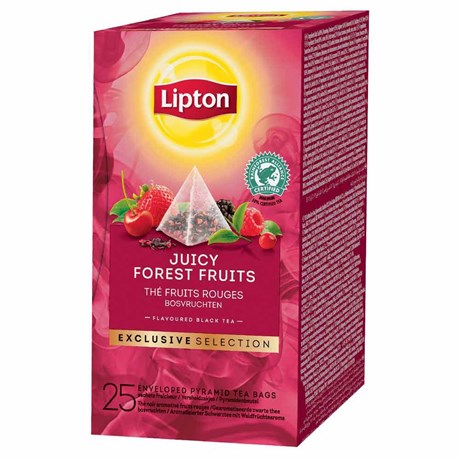 THÉ NOIR FRUITS ROUGES 25 SACHETS FRAICHEUR PYRAMIDE LIPTON