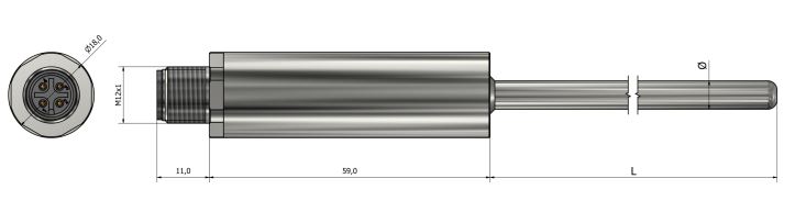 Thermistance tubulaire avec transmetteur M12 - HT41 - Types PTC et NTC pour large plage de température_0
