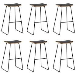 VidaXL Tabourets De Bar Lot De 6 Noir Similicuir - noir 3054561_0
