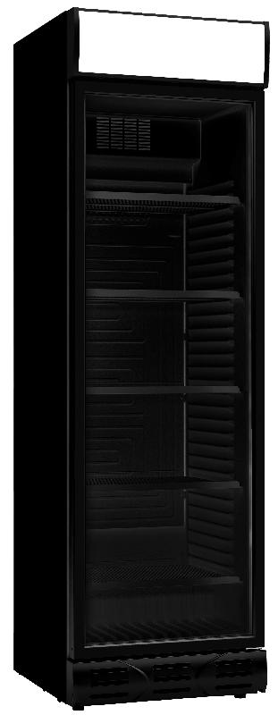 Vitrine réfrigérée en 1 porte noire - capacité 382 litres - r290 gaz écologique_0