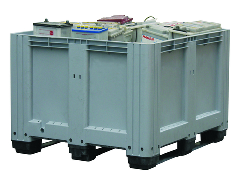 Caisse-palette logistique pour batteries - 300, 525 et 610 litres - Polyéthylène haute densité anti-UV - Très résistante aux acides_0