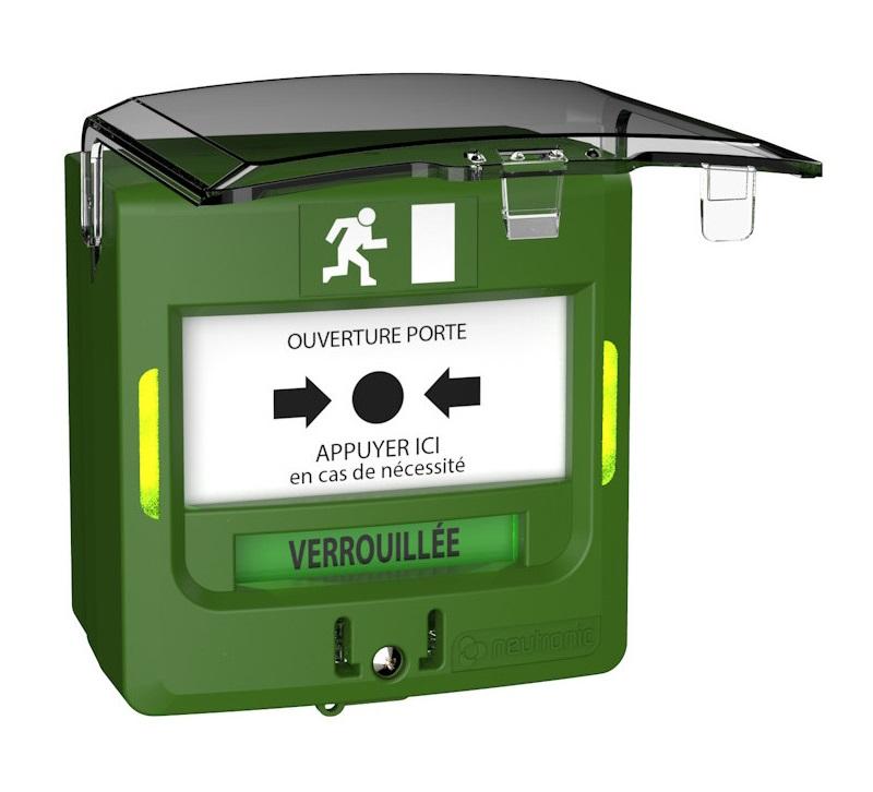 Déclencheur manuel étanche 2 contacts en saillie + capot vert – NEUTRONIC - 5714v3c - 864408_0