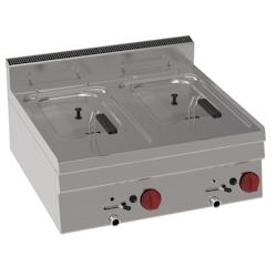 Friteuse à gaz 8+8 litres  sur table - 700x600x280 mm - 12,5 Kw - 30820311 Eurast - inox 30820311_0