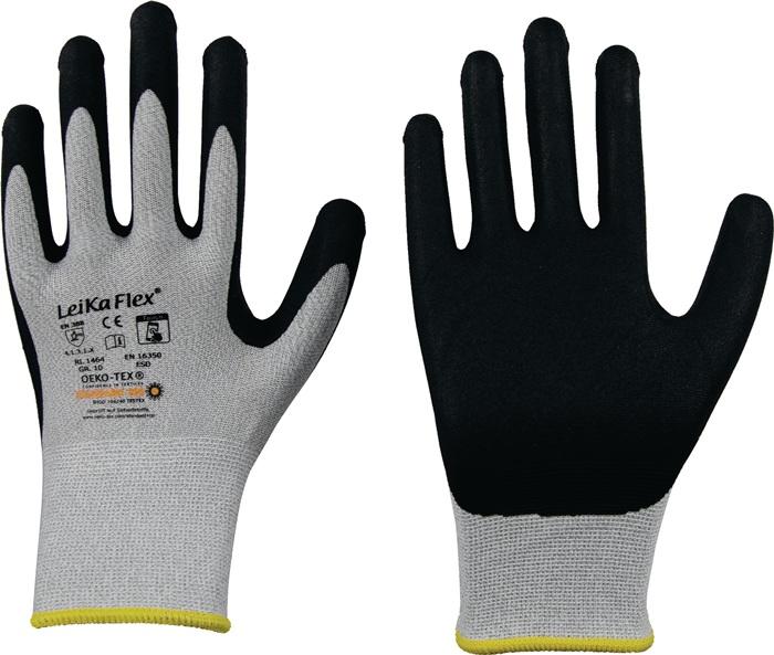 Gant LeikaFlex® Touch 1464 taille 7 gris/noir EN 388 catégorie EPI II nylon/carbone av micro-mousse de nitrile 12 LEIPOLD_0