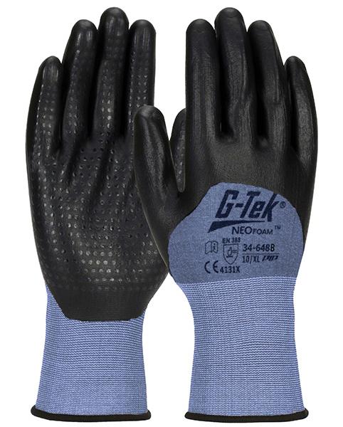 Gants de travail g-tek tricotés avec enduction neofoam et picots bleu acier t11 - pip - 34-648b-11 - 850547_0