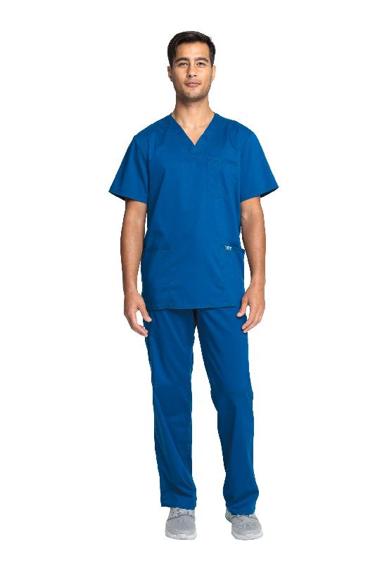 Blouse de travail homme col V - Réf: CHWWE670 - Cherokee - 78% polyester, 20% viscose, 2% élasthanne_0
