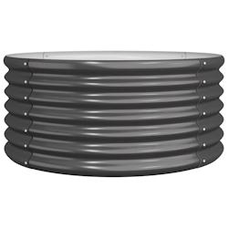 Helloshop26 - Jardinière bac lit surélevé plantes fleurs terrasse jardin acier enduit de poudre 80 x 80 x 36 cm anthracite 02_0038060 - 3000214041209_0