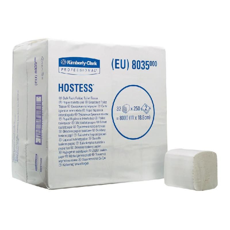 HOSTESS* PAPIER TOILETTE KIMBERLY CLARK - HOSTESS - 250 FEUILLES - CARTON DE 32 PAQUETS